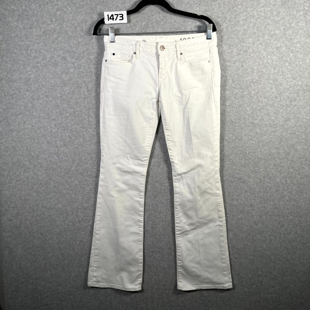 Gap 1969 Jeans Womens 25P White Denim‎ Light Wash Everyday Wear Sexy Bootcut Leg